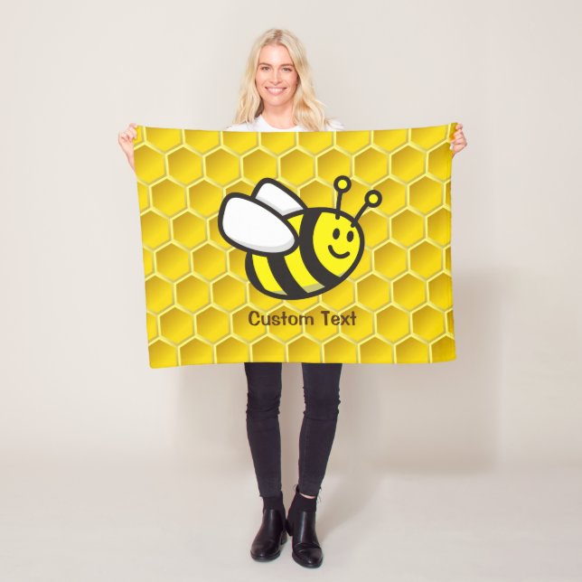 Honeybee Cartoon Fleece Blanket (In Situ)