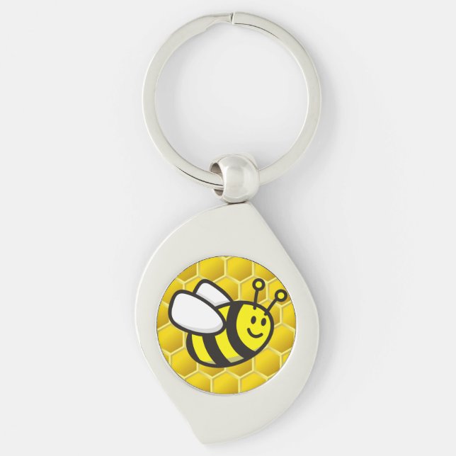 Honeybee Cartoon Key Ring (Front)