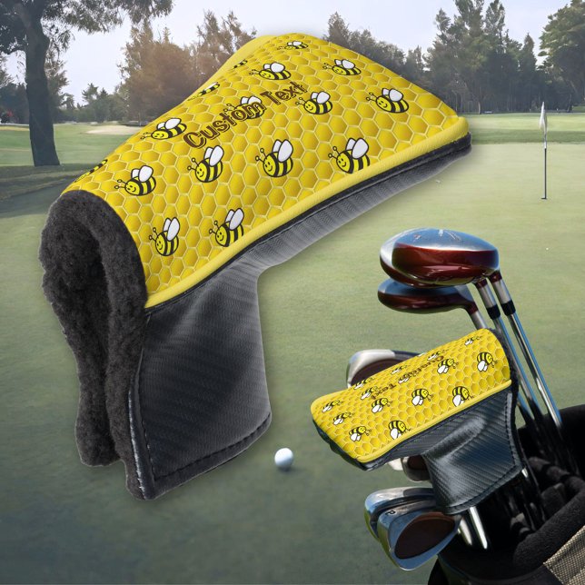 Honeybee Cartoon Pattern Golf Head Cover (Creator Uploaded)