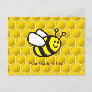 Honeybee cartoon postcard
