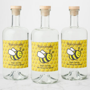 Honeybee Cartoon Racomelo Label