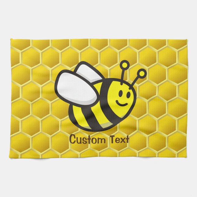 Honeybee Cartoon Tea Towel (Horizontal)