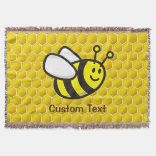 Honeybee Cartoon Throw Blanket