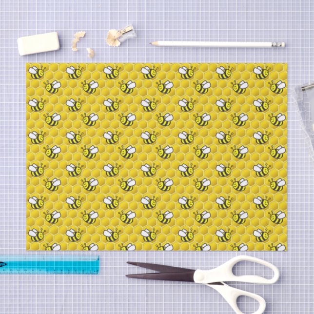 Honeybee cartoon tissue paper (Craft)