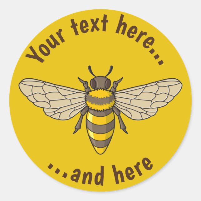 Honeybee Classic Round Sticker (Front)