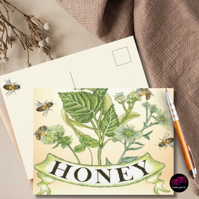 Honeybee Haven Postcard (Vintage honeybee art, designed to travel beautifully.)