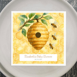 Honeybee Hive Baby Shower Napkin