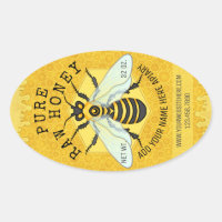 Honeybee Honey Jar Apiary Labels | Honeycomb Bee