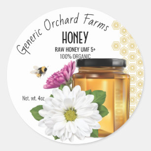 Honeybee Honey Jar label