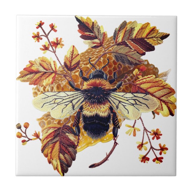  HoneyBee HoneyComb Autumn White | Tile (Front)