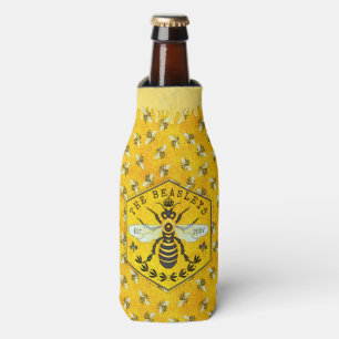 Honeybee Honeycomb Bee Bumblebee Crown Custom Bottle Cooler