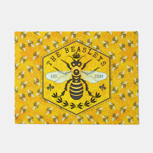 Honeybee Honeycomb Bee Bumblebee Crown   Custom Doormat