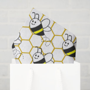 Honeybee Honeycomb Black Yellow White Pattern  Tissue Paper