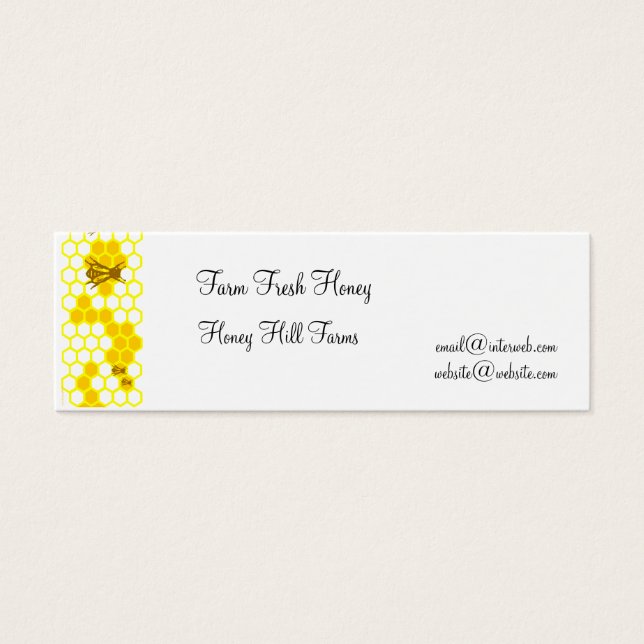 Honeybee Honeycomb Custom Business Tags (Front)