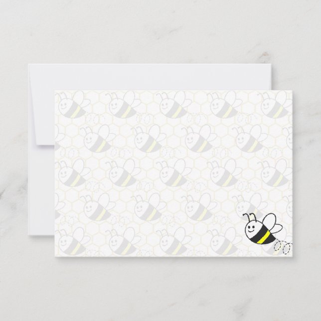 Honeybee Honeycomb Drawing Blank Card (Front)
