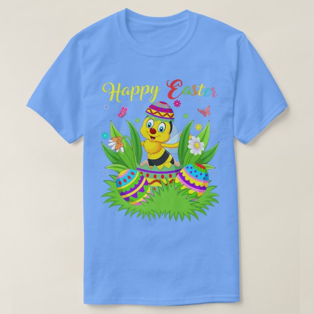 Honeybee Lover Floral Easter Egg Funny Honeybee Ea T-Shirt (Design Front)