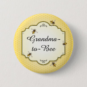 Honeybee Mother to Bee Baby Shower Role 6 Cm Round Badge