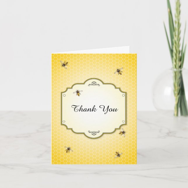 Honeybee Mother to Bee Baby Shower Thank You Card (Front)