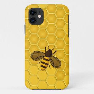 Honeybee on a Gold Honeycomb iPhone 5 Case