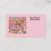 HONEYBEE ON A SPIDERWART PINK - FLORIST CARD