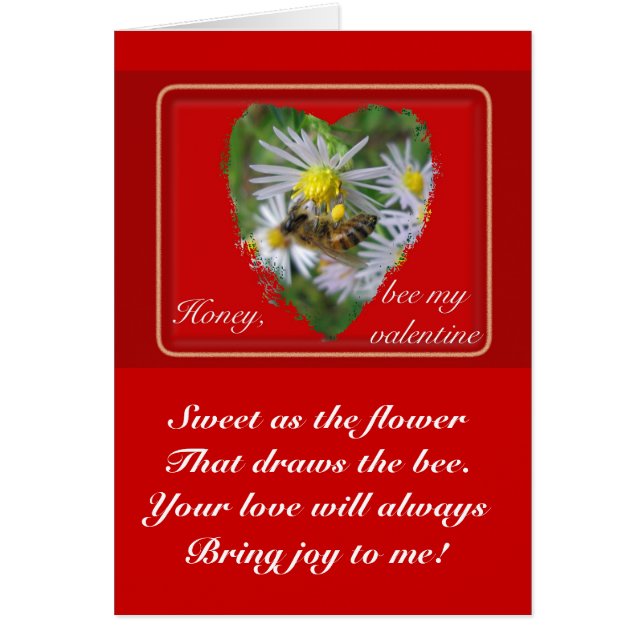 Honeybee on Asters Valentine (Front)