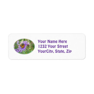 Honeybee on Fall Asters Wildflower Address Label