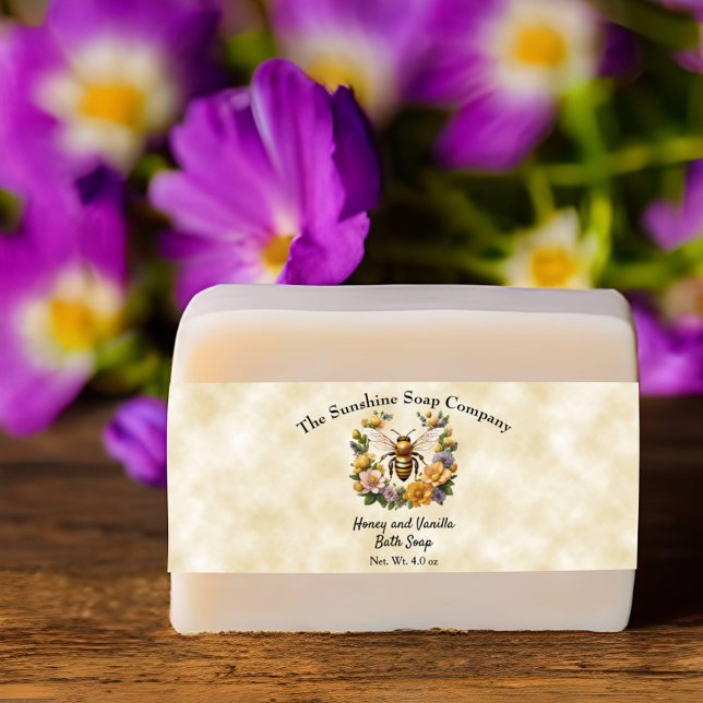 Honeybee on Faux Parchment Paper Soap Belly Band (Creator Uploaded)