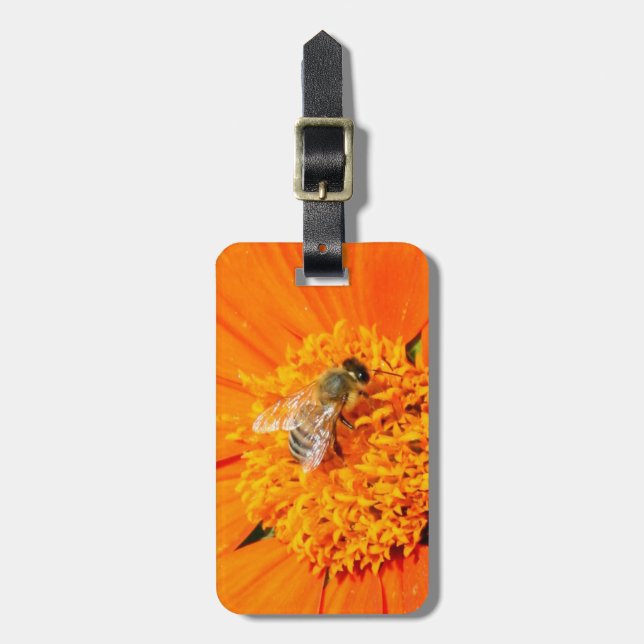 honeybee on orange tag (Front Vertical)