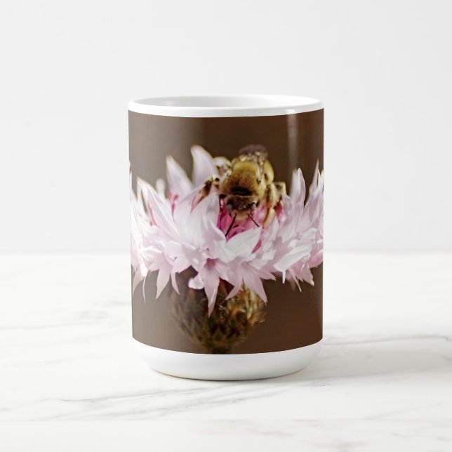 Honeybee on Pink Flower Mug Cup (Center)