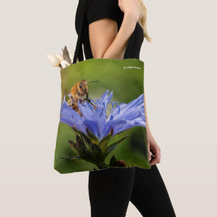Honeybee on the Flowering Radicchio Tote Bag