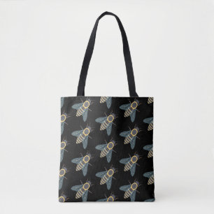 Honeybee (pattern black) - Tote Bag