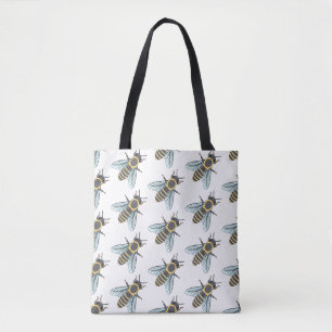 Honeybee (pattern white) - Tote Bag