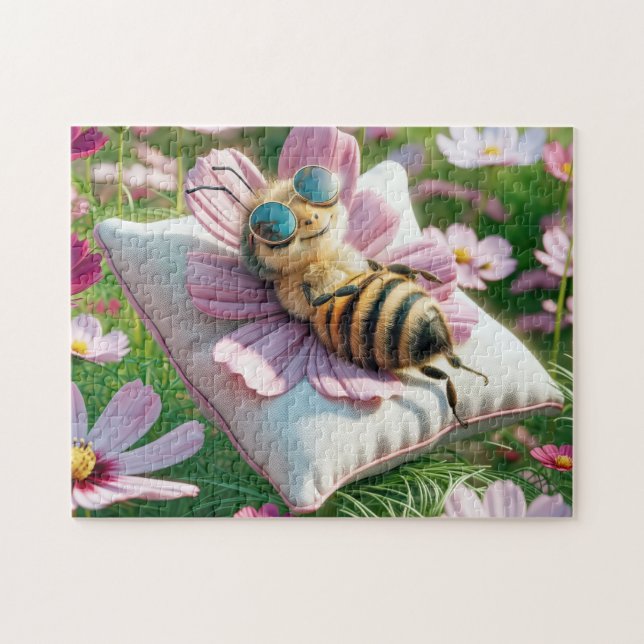 Honeybee Resting On a Pillow Jigsaw Puzzle (Horizontal)