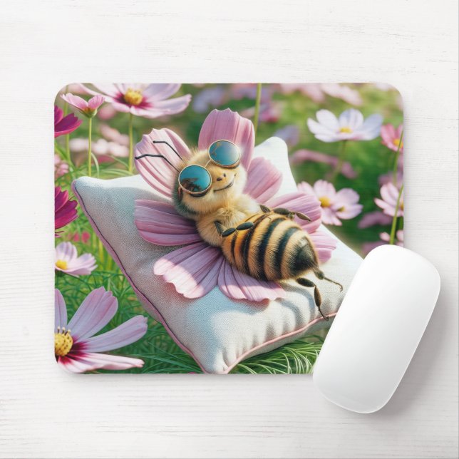 Honeybee Resting On a Pillow Mouse Pad (With Mouse)