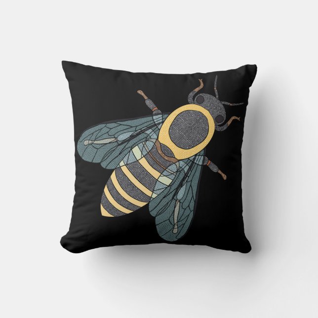 Honeybee (single black) - Pillow (Front)
