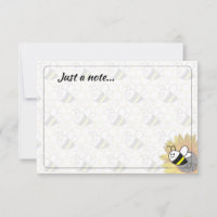Honeybee Sunflower Drawing Custom Just a Note