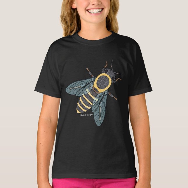 Honeybee (vivid) - Girl's Basic T-Shirt (Front)