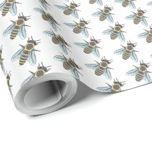 Honeybee (white) - Wrapping Paper