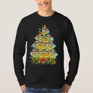 Honeybee Xmas Lights Santa Honeybee Christmas Tr T-Shirt