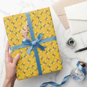 Honeybees Honeycomb Beehive Nature Small Bees Wrapping Paper