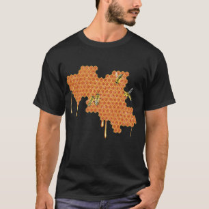 Honeybees on Honeycomb, Dripping Honey, Bee T-Shirt