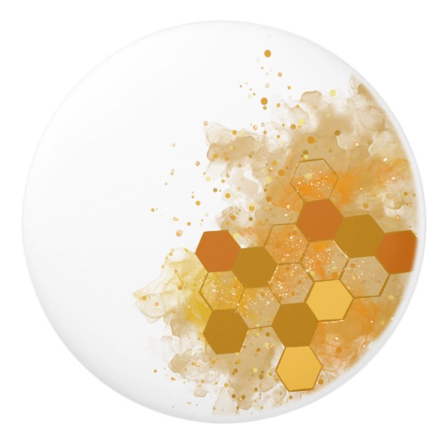 Honeycomb Alcohol Ink  Ceramic Knob (Front)
