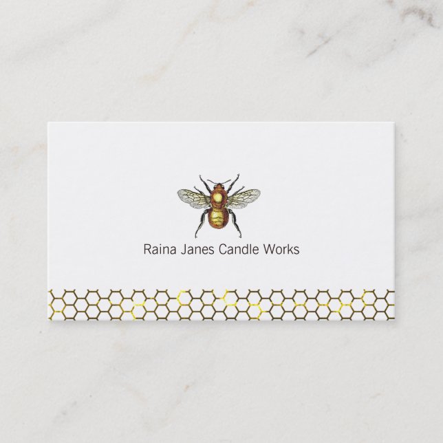 Honeycomb And Bee Candle Maker Business Card (Front)