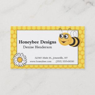 Honeycomb and Bee Personalised Business Card