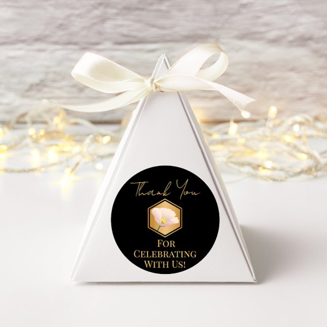 Honeycomb And Floral  Classic Round Sticker (Creator Uploaded)