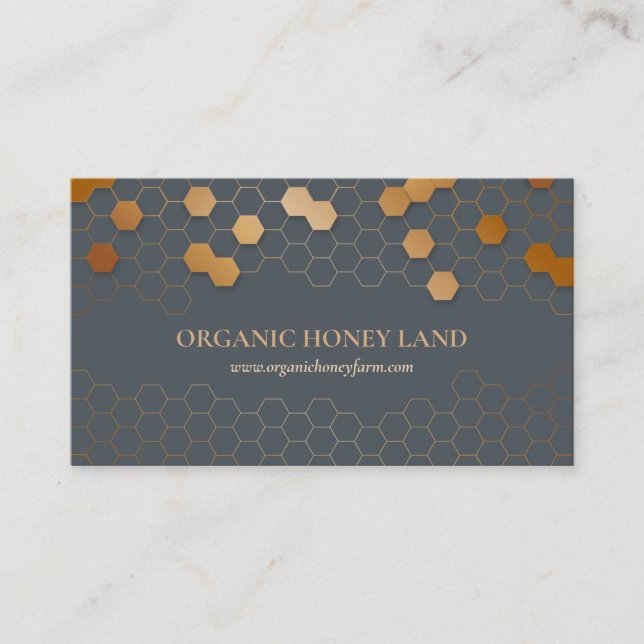 Honeycomb Bee Beekeeper Apiarist Elegant Business Card (Front)