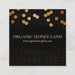 Honeycomb Bee Beekeeper Apiarist Gold Square Business Card