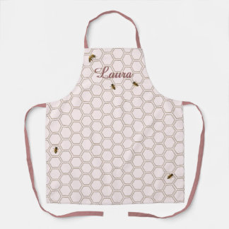 Honeycomb Bee Beekeeper Pink Personalised Apron