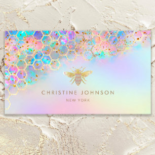 honeycomb bee colourful business card