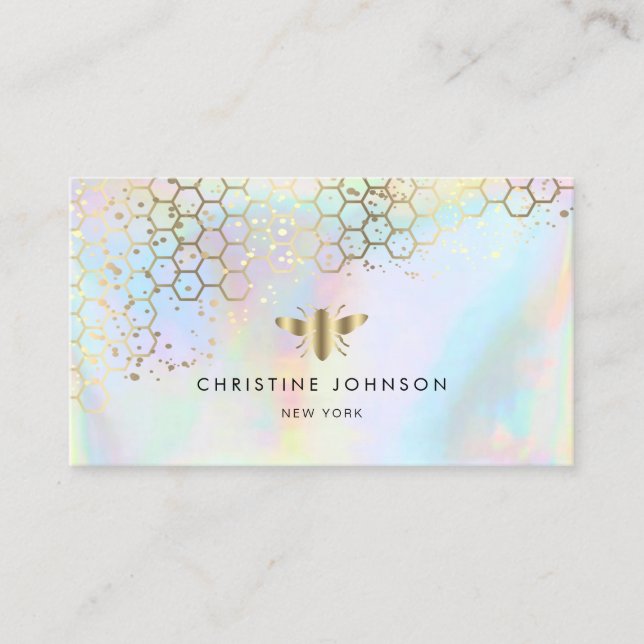 honeycomb  bee design business card (Front)